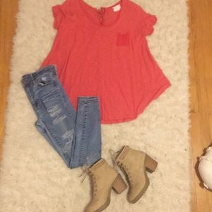 T. LA long flowy blouse